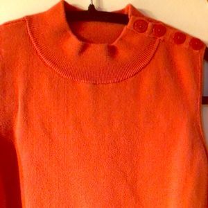 Orange sleeveless  mock neck blouse